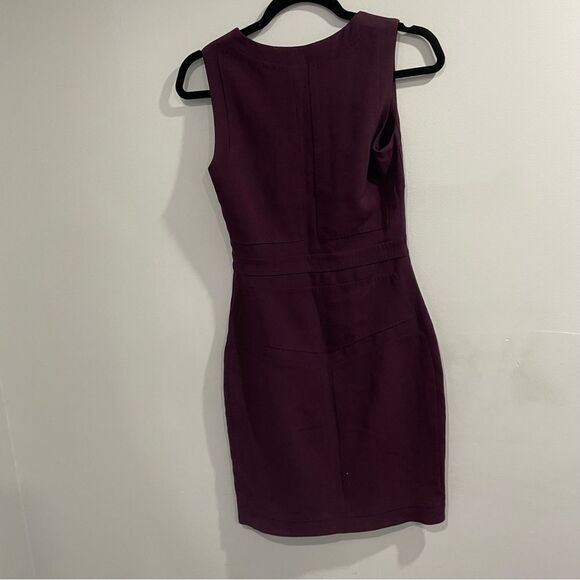DVF Diane Von Furstenberg Burgundy Purple Midi Dress Size 2 - Picture 4 of 9